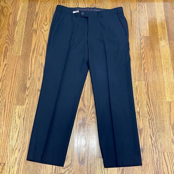 Hiltl COMO Navy Blue Glat front Dress Pants. Size 34. - Picture 1 of 9